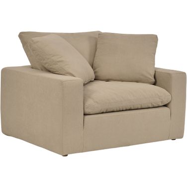 Liberty 51.5 Inch Upholstered Chair and a Half In Brown
