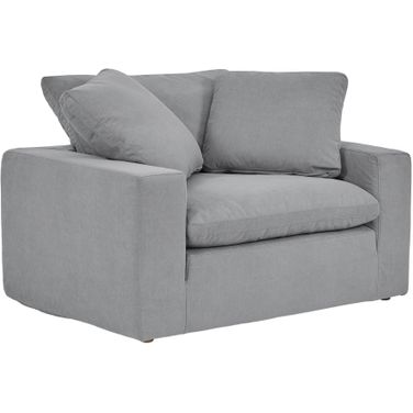 Liberty 51.5 Inch Upholstered Chair and a Half In Gray