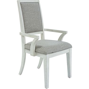 Liberty Furniture Mirage Upholstered Arm Chair in Wirebrushed White Set of 2