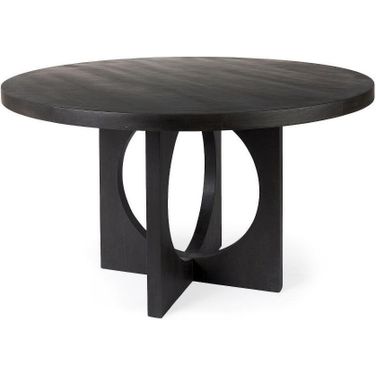 Liesl Black Wood With Circular Top Dining Table