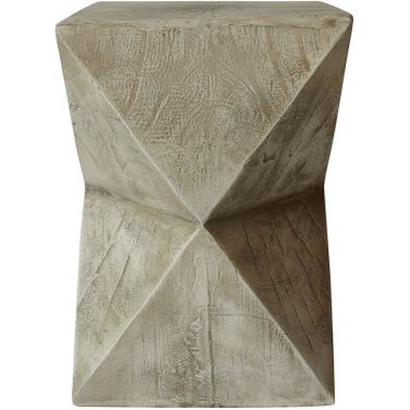 Lightweight Concrete Hourglass Design Side Table In Light Grey