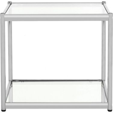 Lilias Chrome Glass End Table
