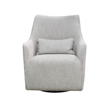 Lilith Swivel Chair In Woven Linen and Black