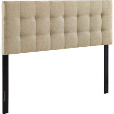 Lily Beige King Upholstered Fabric Headboard