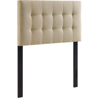 Lily Beige Twin Upholstered Fabric Headboard