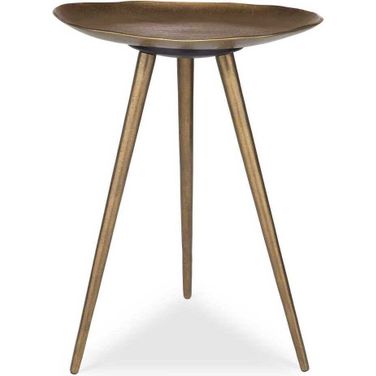 Lily Pad Antique Brass Accent Table In Brass