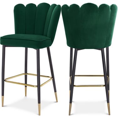 Lily Velvet Stool Set of 2 In Green