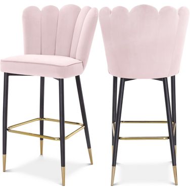Lily Velvet Stool Set of 2 In Pink