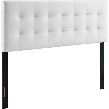 Lily White Queen Biscuit Tufted Performance Velvet Headboard MOD-6120-WHI
