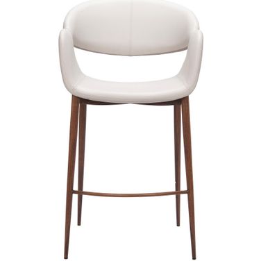Limay Counter Stool In Beige and Walnut