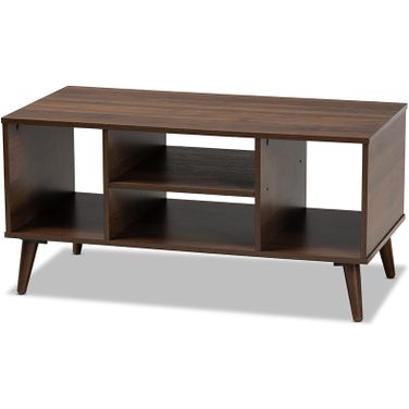 Linas Mid-Century Modern Walnut Finished Coffee Table