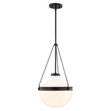 Lincoln 12.75 Inch 1 Light Pendant In Matte Black