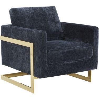 Lincoln Boucle Fabric Accent Armchair In Blue