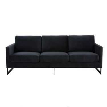 Lincoln Velvet Sofa In Black