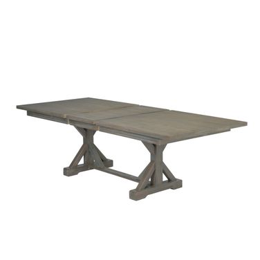 Linda Extendable Dining Table In Rustic Gray Brown Wood