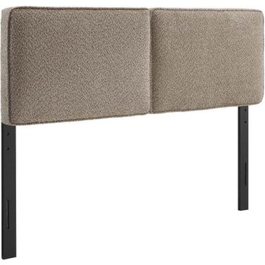 Lindee Boucle Fabric Full Headboard In Oatmeal