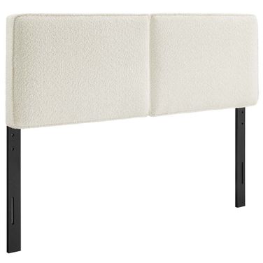 Lindee Boucle Fabric Queen Headboard In Cream