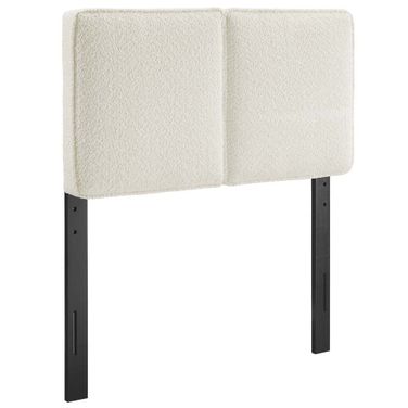 Lindee Boucle Fabric Twin Headboard In Cream