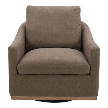 Linden Swivel Chair In Soft Taupe