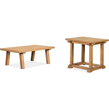 Lindon Belgian Wheat Rectangular Occasional Table Set