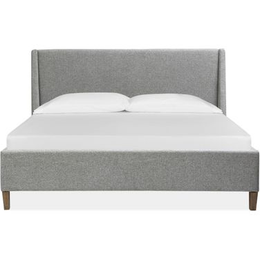 Lindon Complete King Grey Upholstered Island Bed