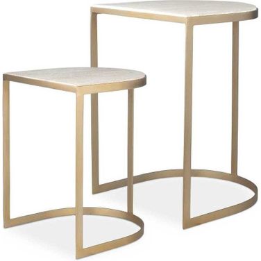 Lindon Nesting Tables Set of 2 In Gold