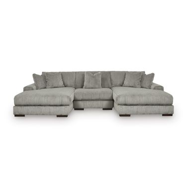 Lindyn 3-Piece Sectional with Double Chaise In Fog