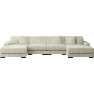 Lindyn 4-Piece Chaise Sectional In Ivory