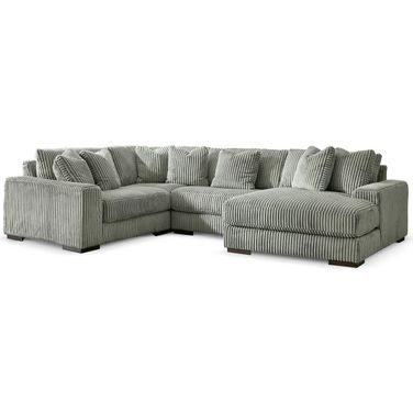 Lindyn 4-Piece Sectional with RAF Chaise In Fog