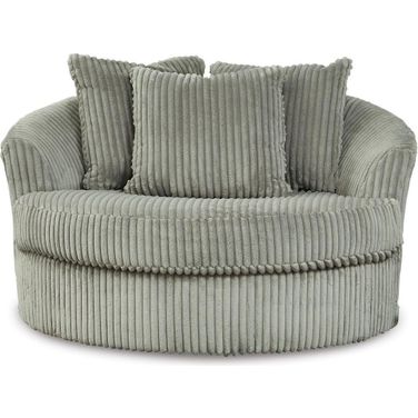 Lindyn Fog Oversized Swivel Accent Chair