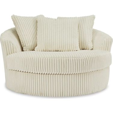Lindyn Ivory Oversized Swivel Accent Chair
