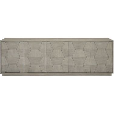 Linea Entertainment Console in Cerused Greige Finish