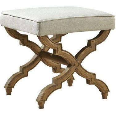 Linen and Oak Foot Stool