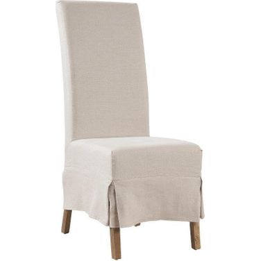 Linen Slip Covered Parsons Chair Set of 2
