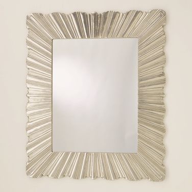 Linenfold Large Mirror In Silver