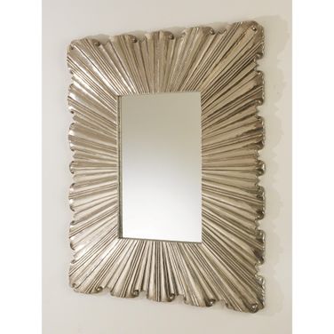 Linenfold Small Mirror In Silver