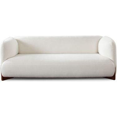 Link Sofa In Elite Ivory Fabric with Wood Leg
