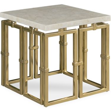 Links Chairside Table In Antique Brass