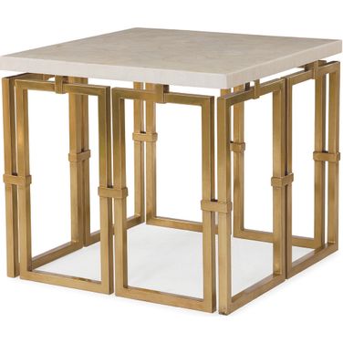Links Lamp Table In Antique Brass