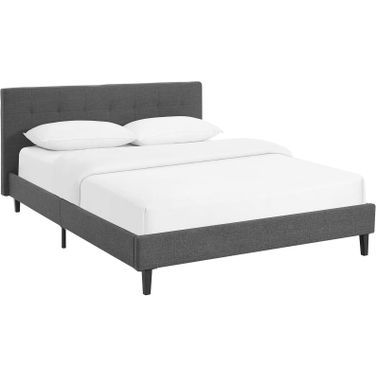 Linnea Gray Queen Fabric Bed
