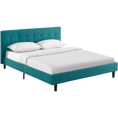 Linnea Teal Queen Fabric Bed