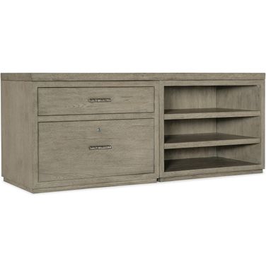 Linville Falls 72 Inch Credenza With Lateral File And Open Desk Cabinet