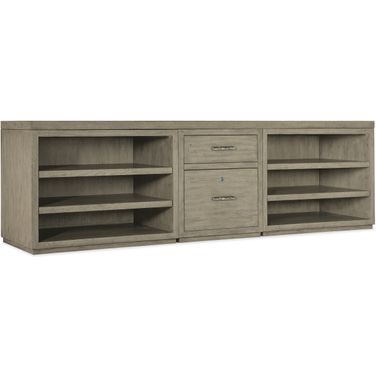 Linville Falls 96 Inch Credenza With File And Two Open Desk Cabinets Credenza