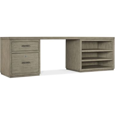 Linville Falls 96 Inch Desk With One File And Open Desk Cabinet