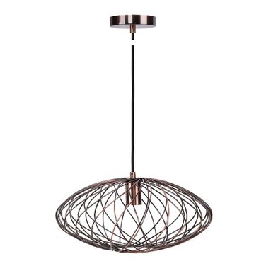 Linx Oval 7.5 Inch Metal Pendant Lamp In Copper Bronze