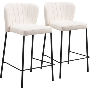 Linz Counter Stool Set of 2 In Cream