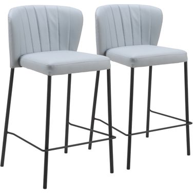 Linz Counter Stool Set of 2 In Gray