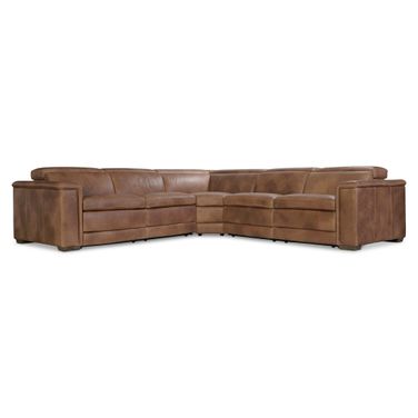 Lioni 3-Piece Leather Power Motion Sectional In Brown