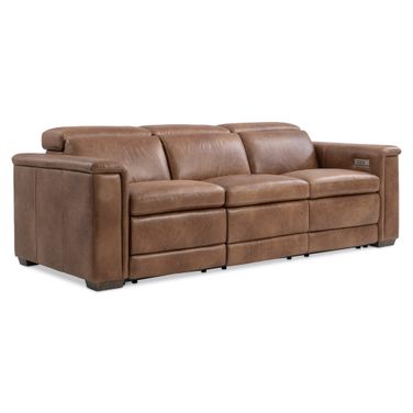 Lioni Leather Power Motion Sofa In Brown