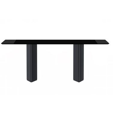 Lior 62 Inch Dining Table with Glass Top In Black